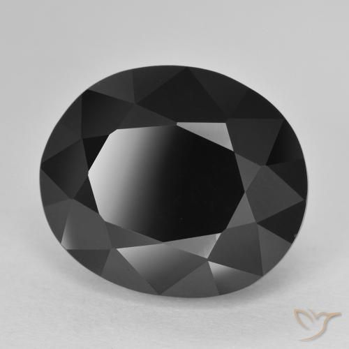 16.70 ct Black Tourmaline Stone, Natural Tourmaline in Oval Facet Shape for Sale