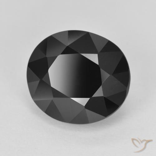 6.82 ct Black Tourmaline Stone, Natural Tourmaline in Oval Facet Shape for Sale