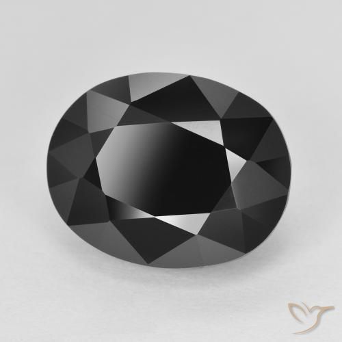 9.76 ct Black Tourmaline Stone, Natural Tourmaline in Oval Facet Shape for Sale