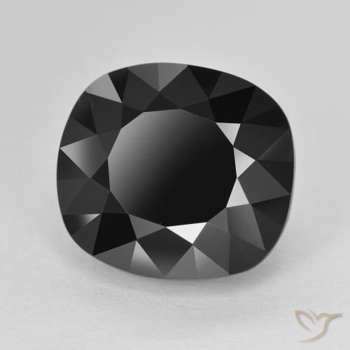 9.78 ct Black Tourmaline Stone, Natural Tourmaline in Cushion-Cut Shape for Sale