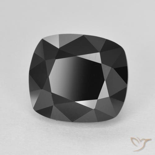 6.12 ct Black Tourmaline Stone, Natural Tourmaline in Cushion-Cut Shape for Sale