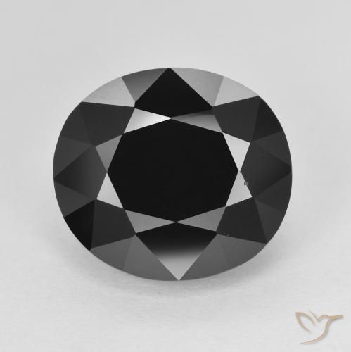 8.68 ct Black Tourmaline, 13.3 x 11.8 mm Oval Cut From Mozambique, Photo A