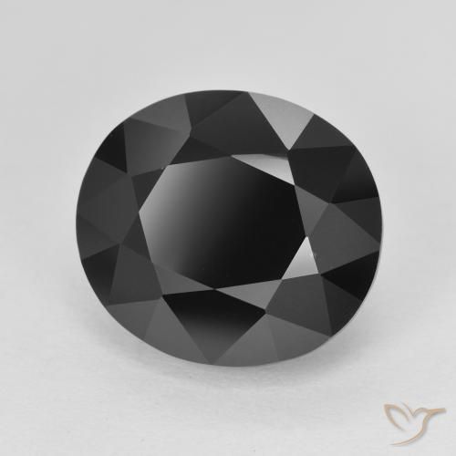 8.68 ct Black Tourmaline Stone, Natural Tourmaline in Oval Facet Shape for Sale