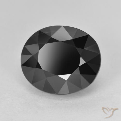 6.75 ct Black Tourmaline Stone, Natural Tourmaline in Oval Facet Shape for Sale