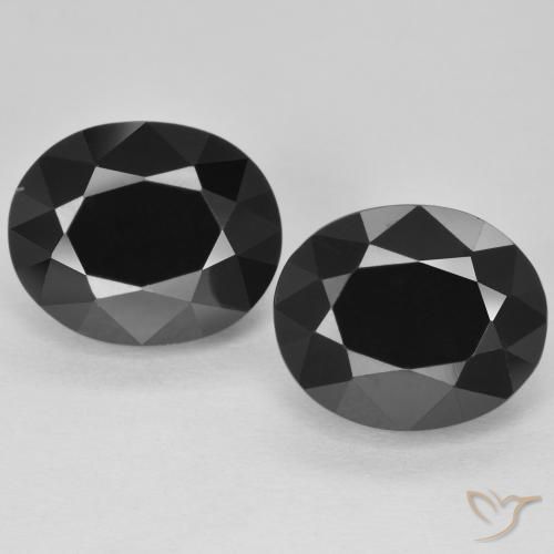 9.4 ct Loose Black Tourmaline, 11.2 x 9.2 mm Oval Cut From Mozambique, Photo A