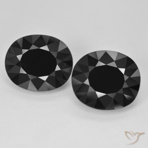 16.21 ct Loose Black Tourmaline, 13.9 x 11.5 mm Oval Cut From Mozambique, Photo A
