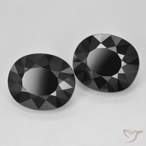 16.21 ctw Black Tourmaline Stones, Natural Tourmaline in Oval Facet Shape for Sale
