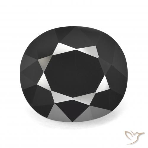 18.63 ct Loose Black Tourmaline, 16.6 x 14.8 mm Oval Cut From Mozambique, Photo A