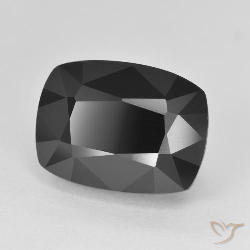 12.57 ct Black Tourmaline Stone, Natural Tourmaline in Cushion-Cut Shape for Sale