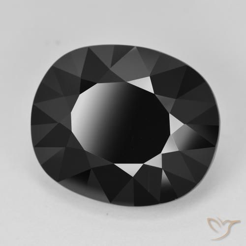 20.28 ct Black Tourmaline Stone, Natural Tourmaline in Oval Facet Shape for Sale