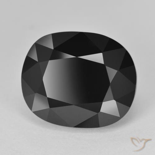 15.29 ct Black Tourmaline Stone, Natural Tourmaline in Cushion-Cut Shape for Sale