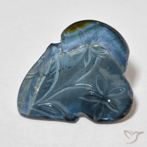 Tormalina blu sfusa da 8,15 ct, 20 x 18,3 mm, scolpita dal Mozambico, Photo A