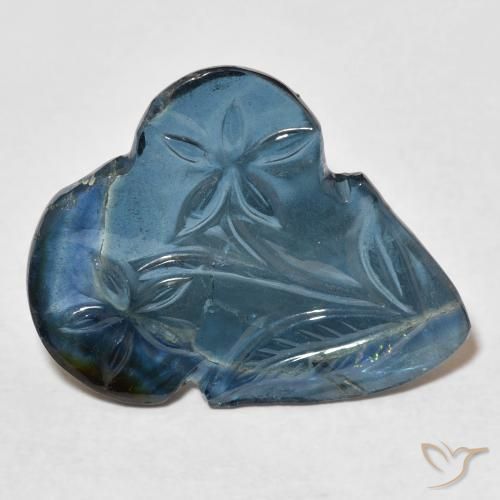 8.15 ct Blue Tourmaline Stone, Natural Tourmaline in Carved Fruit Shape for Sale