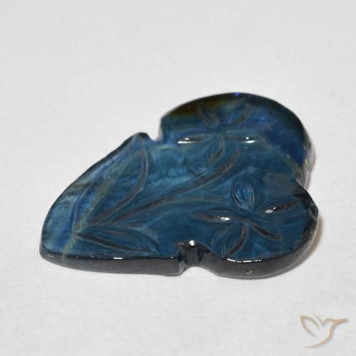 Tourmaline Gemstone in 20 x 18.3 mm Size for Sale, Tourmaline Stone in Deep Navy Blue Color