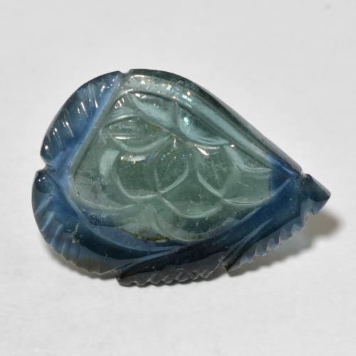 8.97 ct Blue Tourmaline Stone, Natural Tourmaline in Carved Flower Shape for Sale