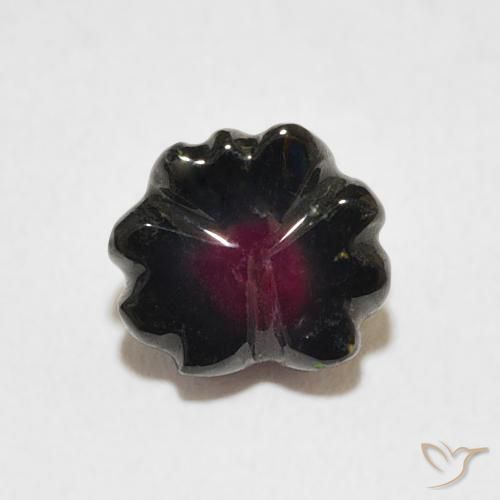 1.74ct Natural Deep Red Tourmaline, Flower Cut, Transparent