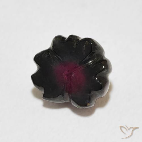 1.74 ct Red Tourmaline Stone, Natural Tourmaline in Carved Flower Shape for Sale