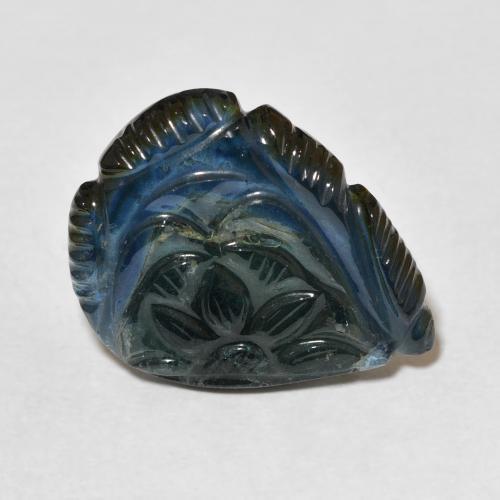 10.12ct Natural Blue-Green Tourmaline, Flower Cut, Transparent