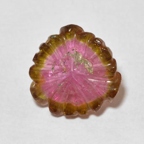 5.37ct Natural Watermelon Tourmaline, Flower Cut, Transparent