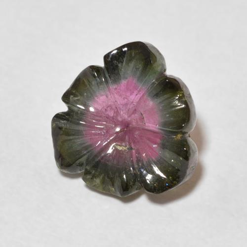 5.23 ct Multicolor Tourmaline Stone, Natural Tourmaline in Carved Flower Shape for Sale
