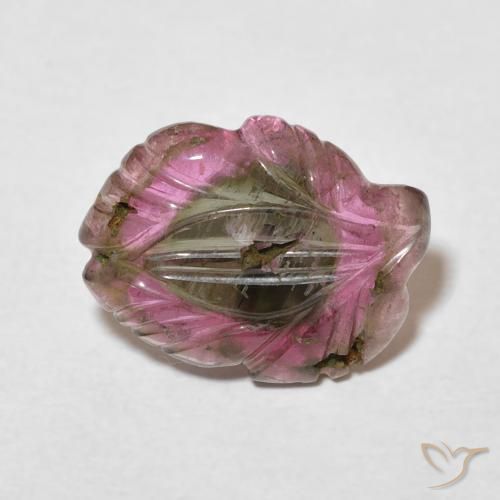 4.27 ct Multicolor Tourmaline Stone, Natural Tourmaline in Carved Flower Shape for Sale