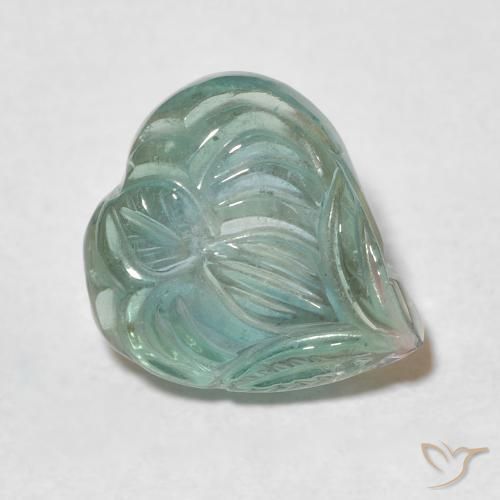 7.64 ct Green Tourmaline Stone, Natural Tourmaline in Carved Flower Shape for Sale