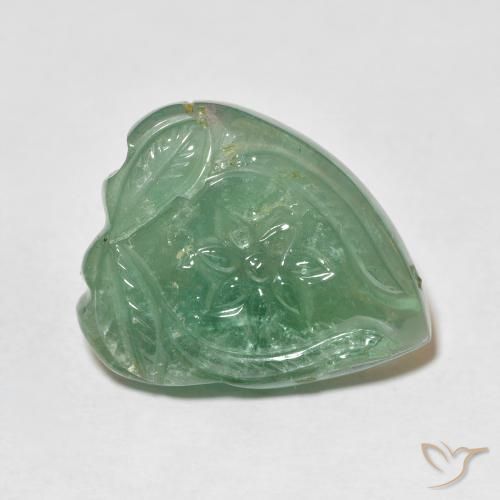 24.92 ct Green Tourmaline Stone, Natural Tourmaline in Carved Flower Shape for Sale
