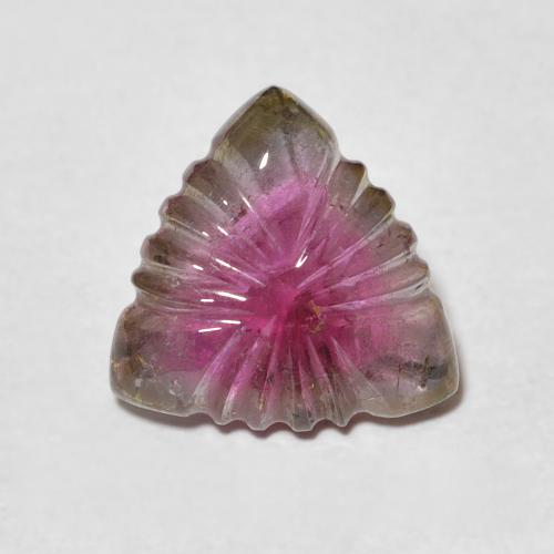 4.18 ct Loose Carved Tourmaline, 12.2 x 11.6 mm From Mozambique, Photo A