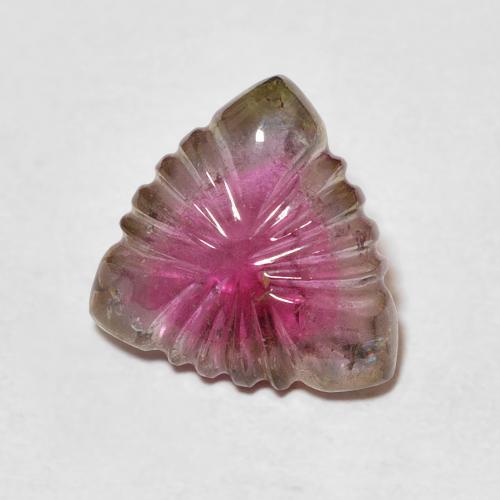 4.18 ct Multicolor Tourmaline Stone, Natural Tourmaline in Carved Flower Shape for Sale