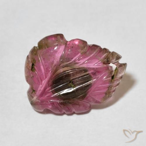 4.24 ct Multicolor Tourmaline Stone, Natural Tourmaline in Carved Flower Shape for Sale