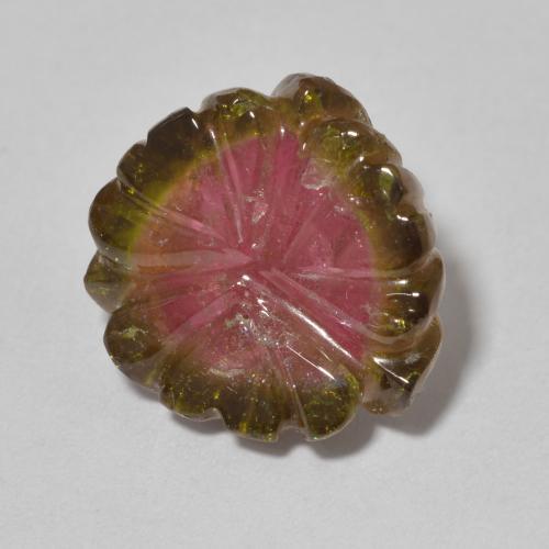 8.80 ct Multicolor Tourmaline Stone, Natural Tourmaline in Carved Flower Shape for Sale