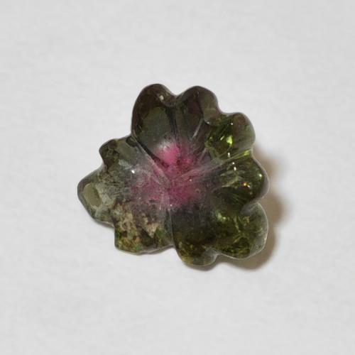1.00 ct Multicolor Tourmaline Stone, Natural Tourmaline in Carved Flower Shape for Sale