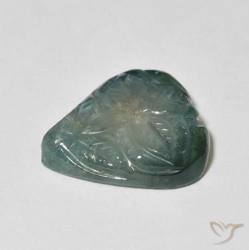 Tourmaline Gemstone in 14.1 x 13.1 mm Size for Sale, Tourmaline Stone in Greenish Blue Color