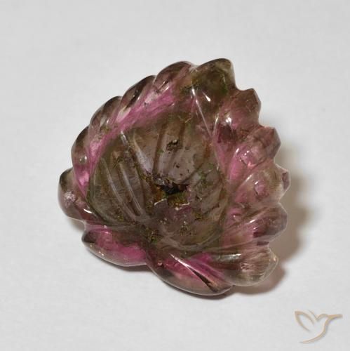 6.24 ct Multicolor Tourmaline Stone, Natural Tourmaline in Carved Flower Shape for Sale