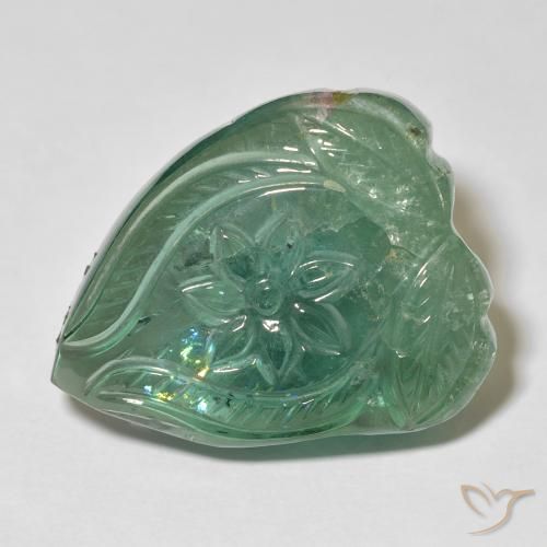 31.63ct Natural Light Green Tourmaline, Flower Cut, Transparent