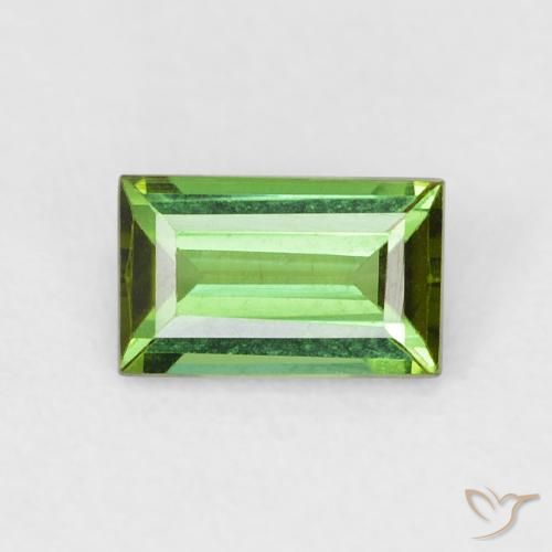 0.68ct Natural Dark Green Tourmaline, Baguette, VVS-VS