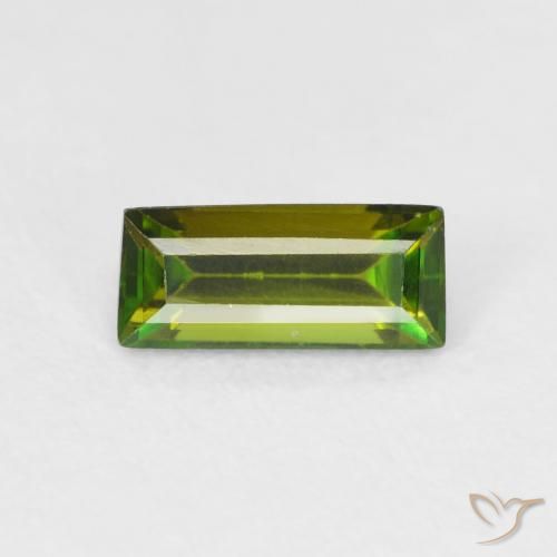 0.90 ct Green Tourmaline Stone, Natural Tourmaline in Baguette Facet Shape for Sale