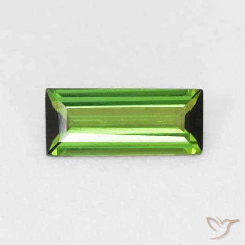 0.52ct Natural Medium Green Tourmaline, Baguette, VVS-VS