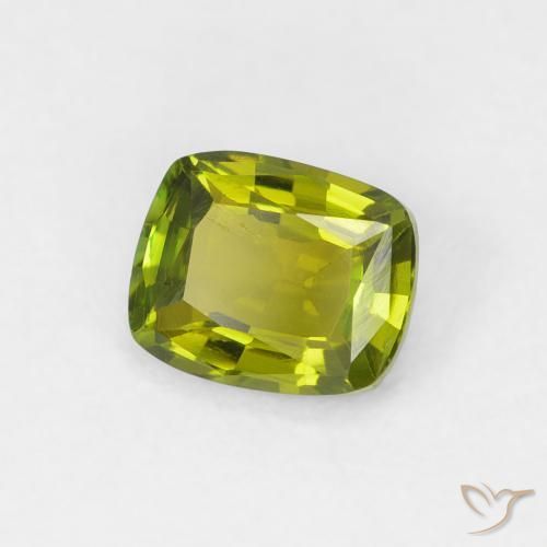 0.77 ct Green Tourmaline Stone, Natural Tourmaline in Cushion-Cut Shape for Sale