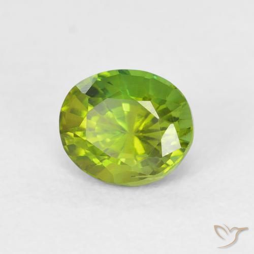 0.73 ct Green Tourmaline Stone, Natural Tourmaline in Oval Facet Shape for Sale