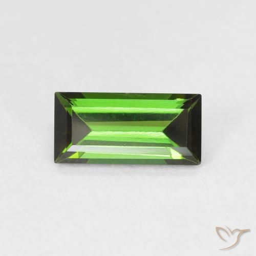 0.91ct Natural Earthy Green Tourmaline, Baguette, VVS-VS