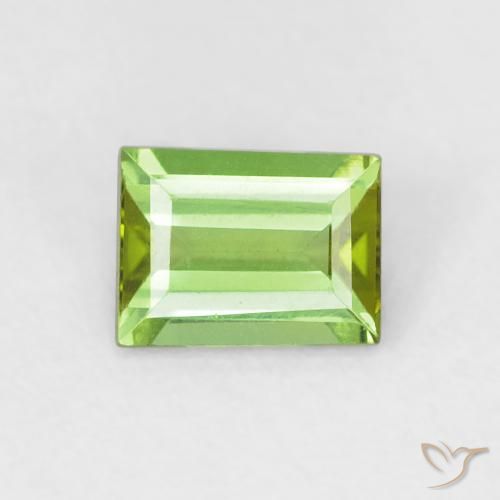 0.57ct Natural Lively Green Tourmaline, Baguette, VVS-VS