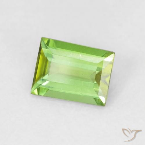 0.57 ct Green Tourmaline Stone, Natural Tourmaline in Baguette Facet Shape for Sale