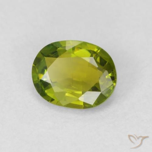 0.58 ct Green Tourmaline Stone, Natural Tourmaline in Oval Facet Shape for Sale