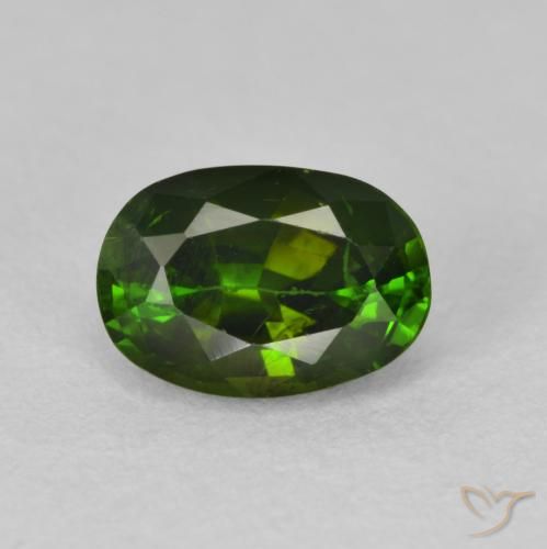 1.6 ct Loose Green Tourmaline, 8.2 x 5.7 mm Oval Cut From Mozambique, Photo A