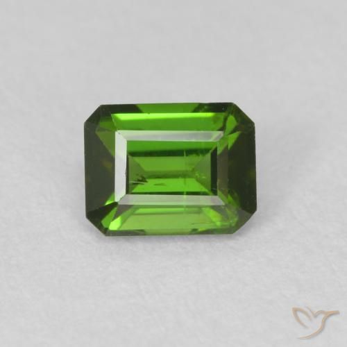 0.53ct Natural Earthy Green Tourmaline, Emerald Cut, VS