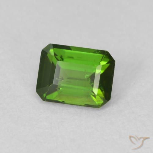 0.53 ct Green Tourmaline Stone, Natural Tourmaline in Octagon Step Cut Shape for Sale