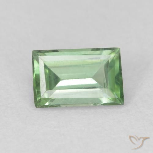 0.66ct Natural Light Forest Green Tourmaline, Baguette, VS, Photo A