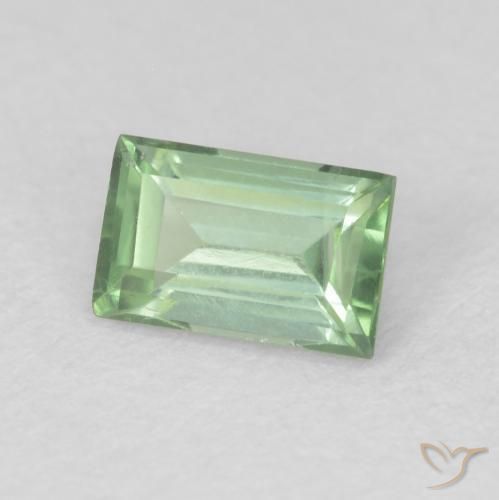 0.66 ct Green Tourmaline Stone, Natural Tourmaline in Baguette Facet Shape for Sale
