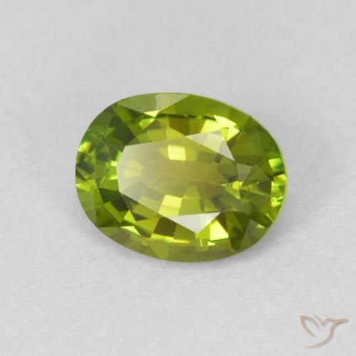 0.68 ct Green Tourmaline Stone, Natural Tourmaline in Oval Facet Shape for Sale